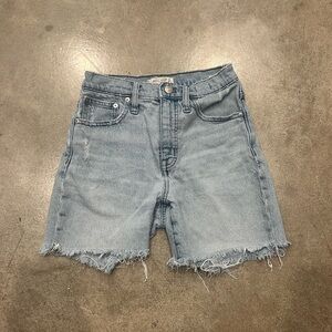 Madewell High Rise Mid Length Denim Shorts Light Wash Size 23